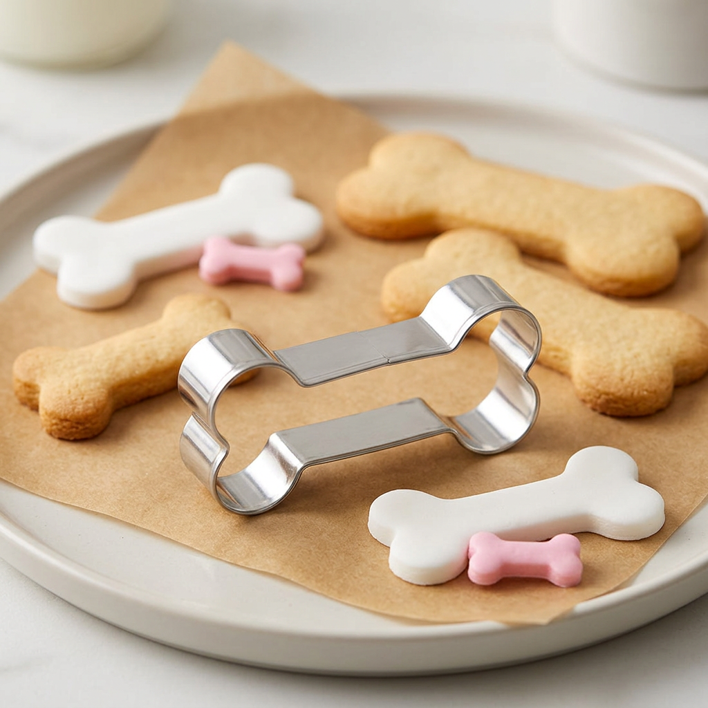 emporte pièce professionnel dans assiette avec os chien biscuit 
