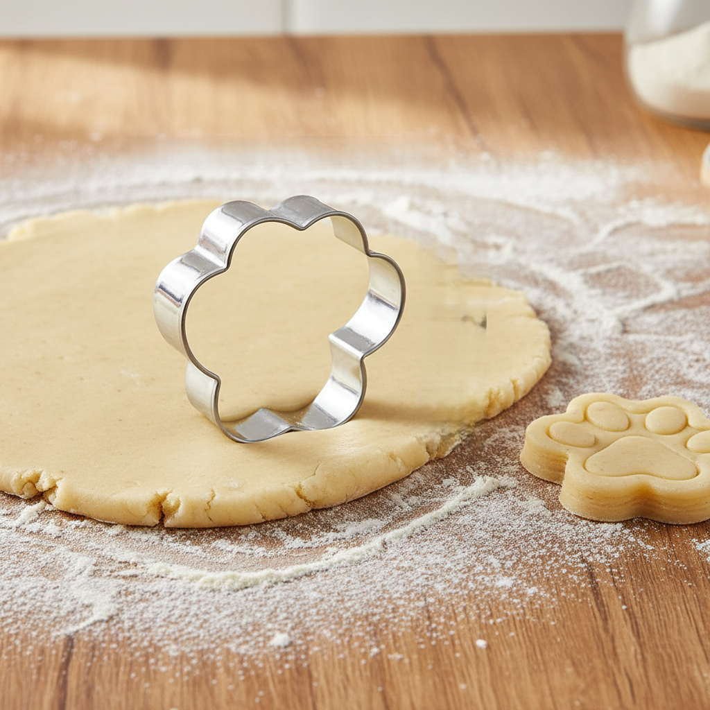 emporte-pièce professionnel patte chien grand sur pâte biscuit