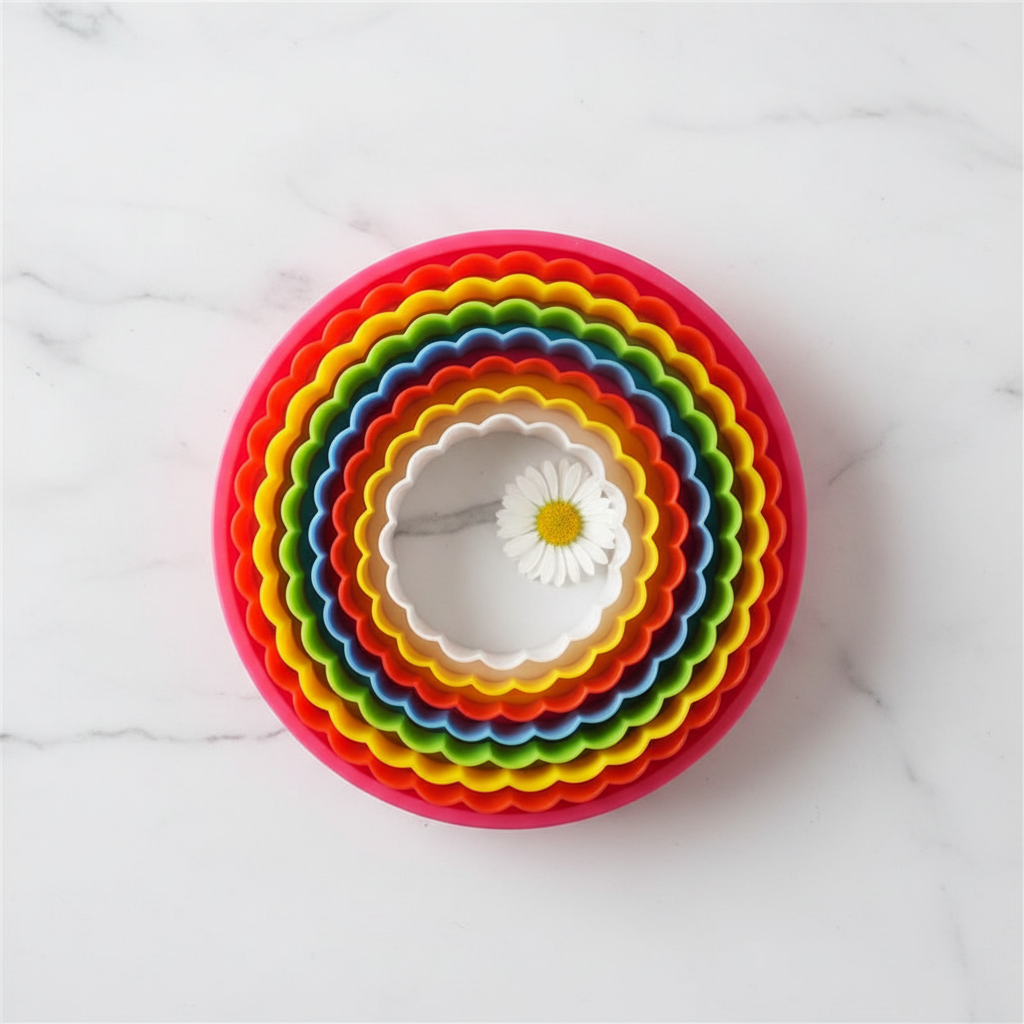 Emporte pièces ronds multicolores minimaliste blanc