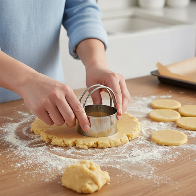 Emporte pieces ronds inox utilisation découpe pâte biscuits main