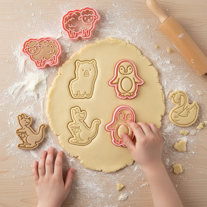Enfant manipulant emporte Pieces pour Biscuits sur pâte