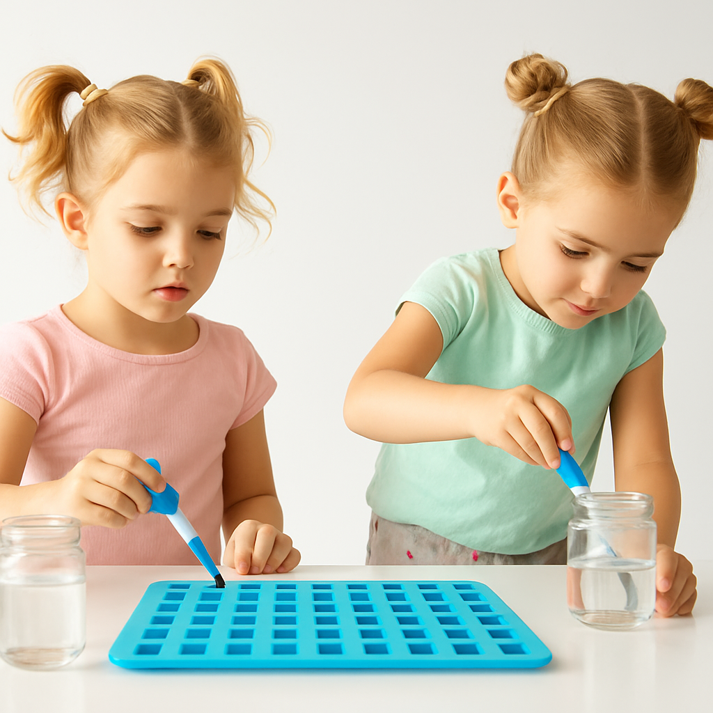 enfants cuisinent avec moule bonbons silicone activité créative famille
