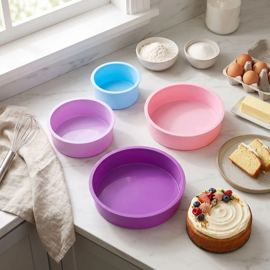 ensemble Moule en silicone rond sur table cuisine aménager