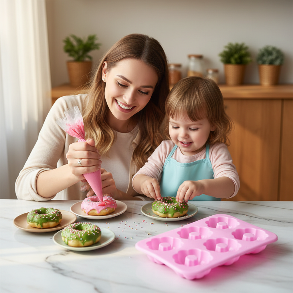 Famille décoration donuts floraux avec Moule pour Donuts