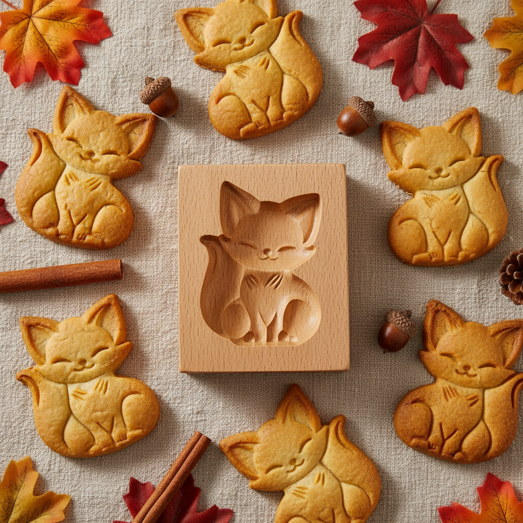 Emporte piece patisserie originaux renard et biscuits dans ambiance automne 