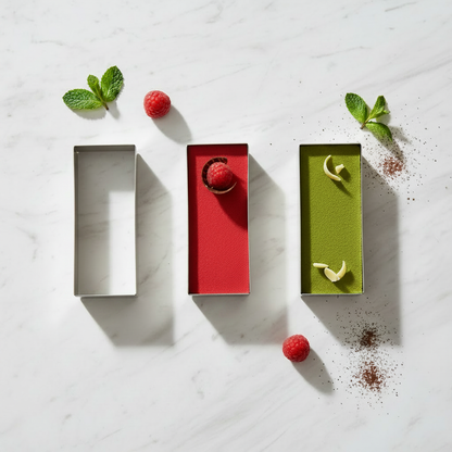 Cadre patisserie et entremets sur marbre