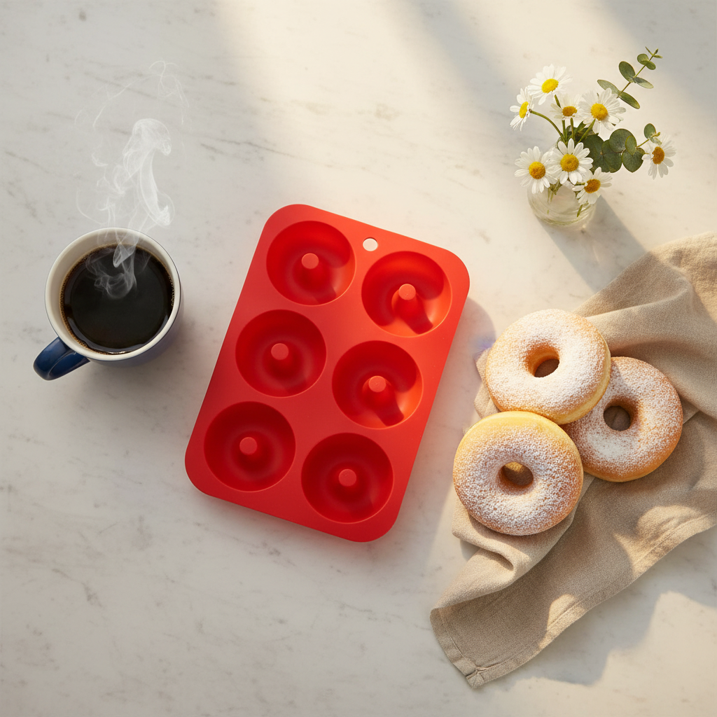 Moule Donuts sur table avec donuts