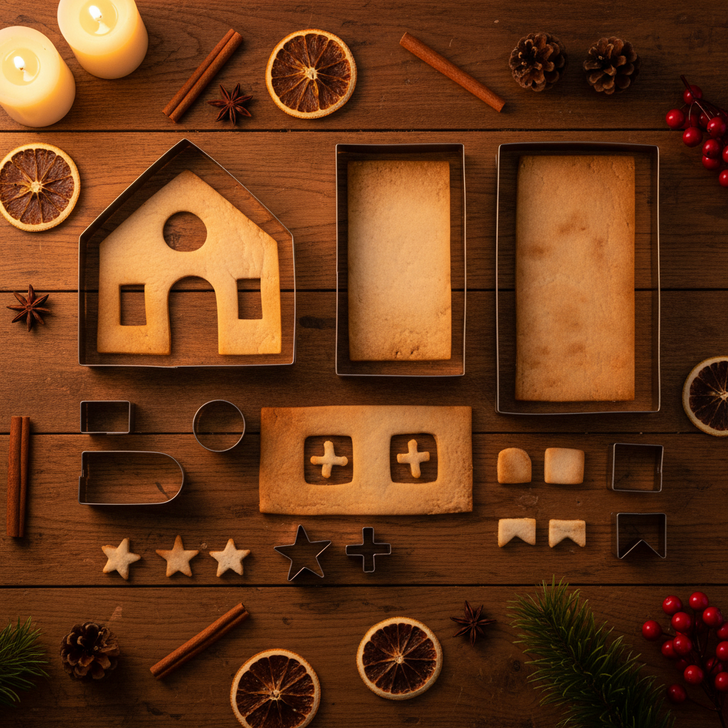 Emporte pièce noël Féérie™ et biscuits sur table bois décoré