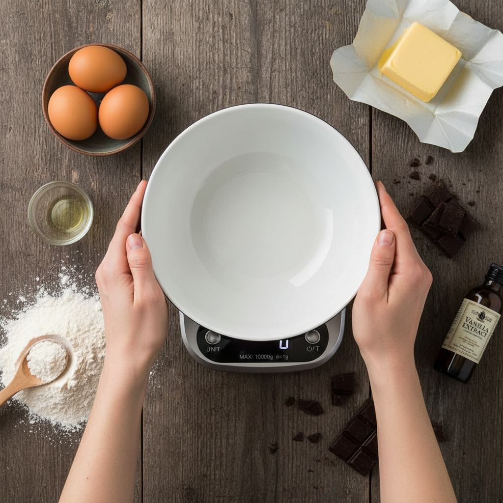 bol posé sur Balance patisserie