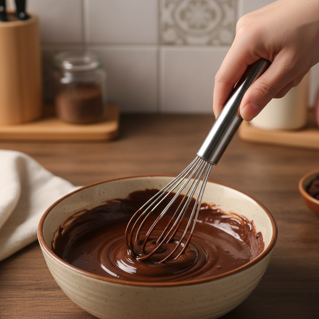 Préparation ganache avec Fouet patisserie