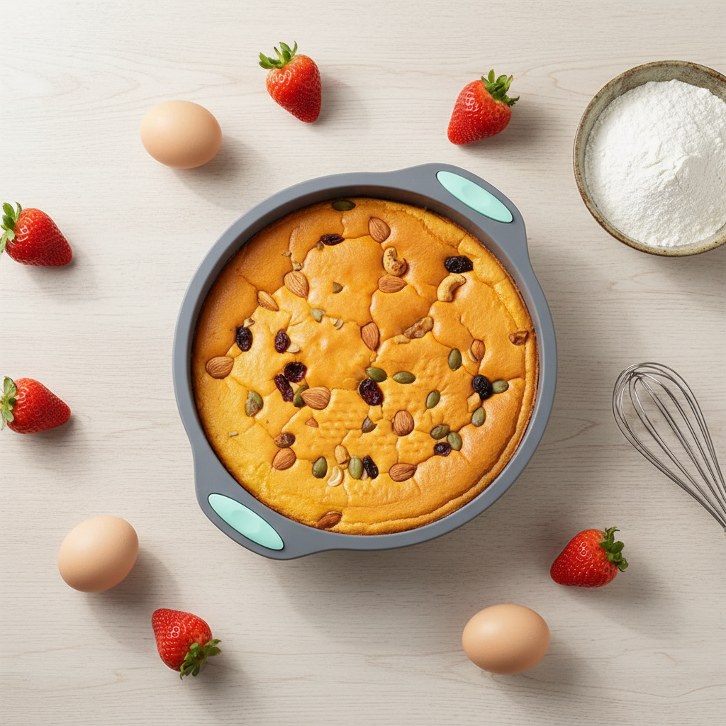moules ronds silicone sur plan travail cuisine
