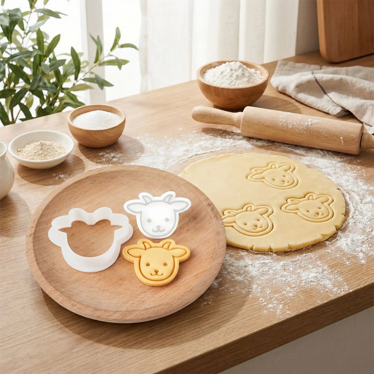 Emporte piece pour patisserie avec pate à biscuit