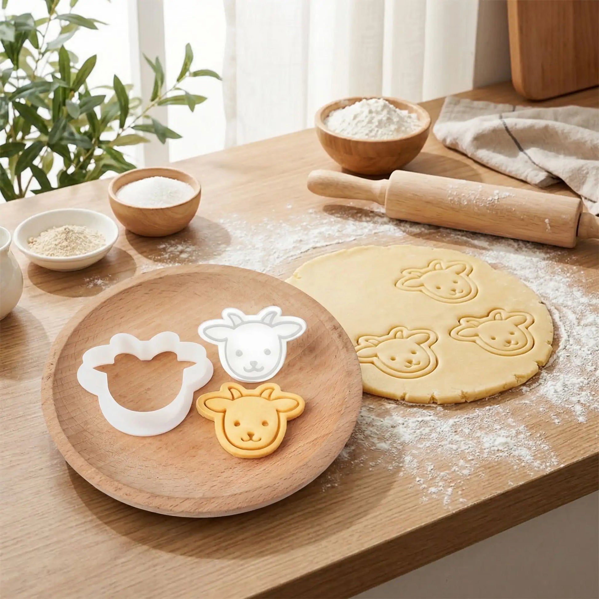 Emporte piece pour patisserie avec pate à biscuit