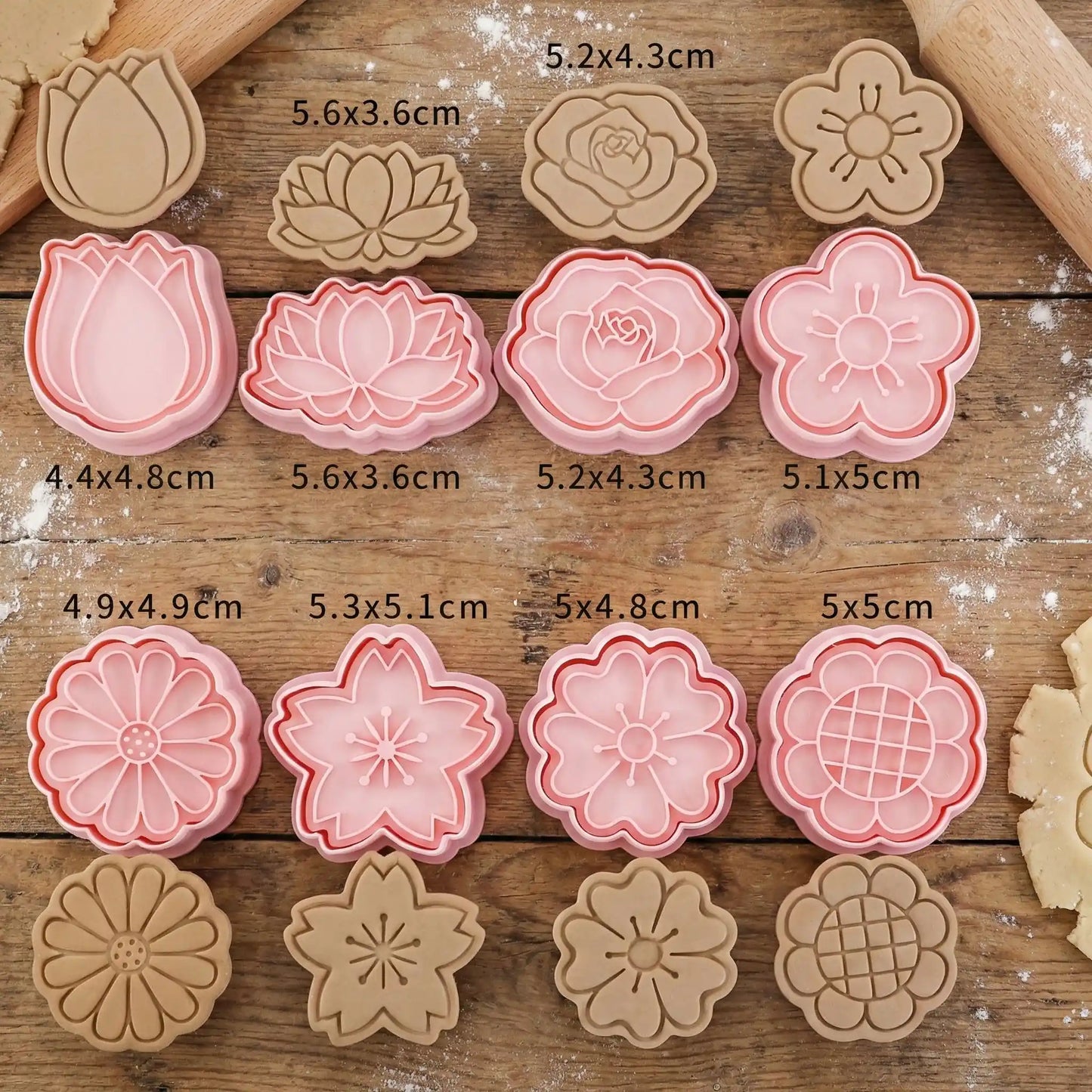 Emporte Piece Fleur sur table en bois 