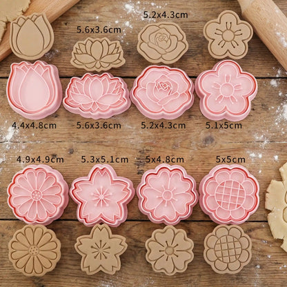 Emporte Piece Fleur sur table en bois 