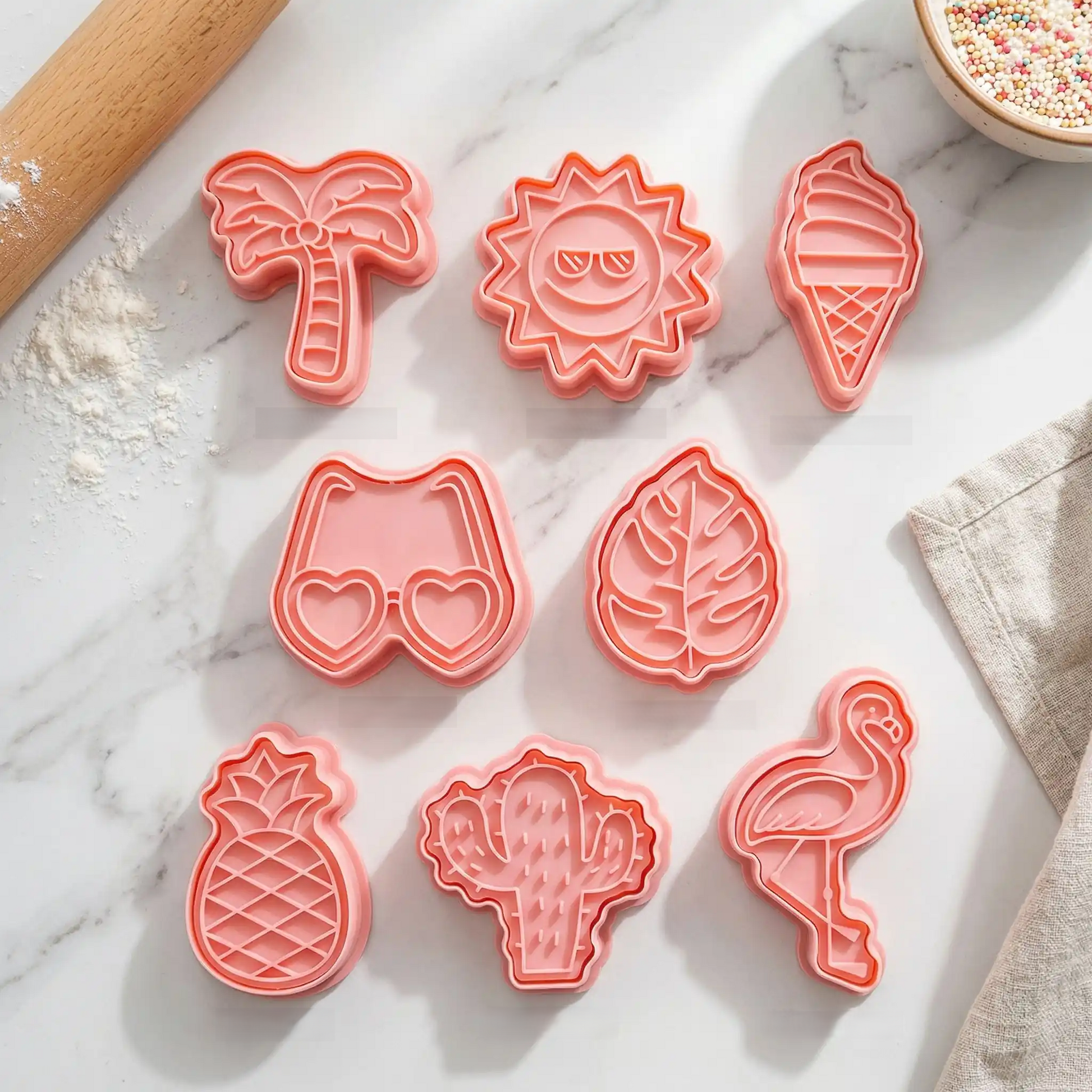 Emporte Piece Biscuit sur table cuisine marbre 