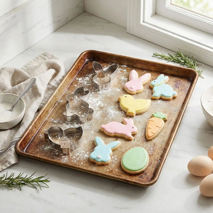 emporte piece patisserie avec biscuit sur plaque four