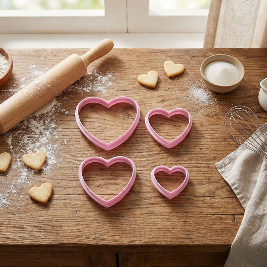 EMPORTE PIECE EN COEUR - Lot 4 Cœur Rose | CœurCréa™