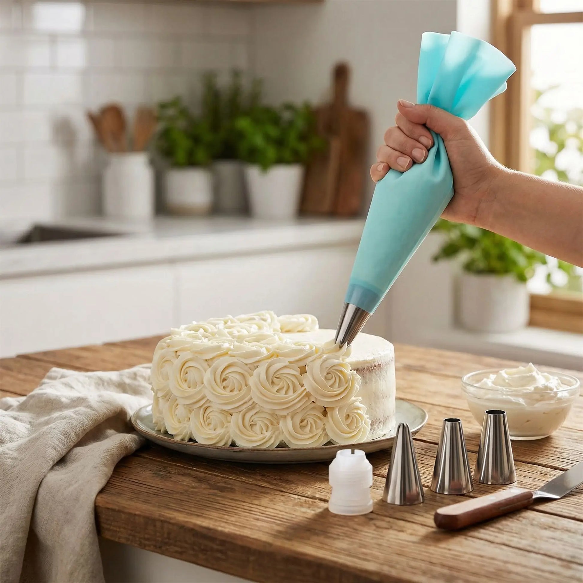 Décoration gâteau avec Poche a douille et embout