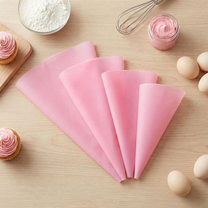 Poche à douille professionnelle réutilisable rose sur table bois