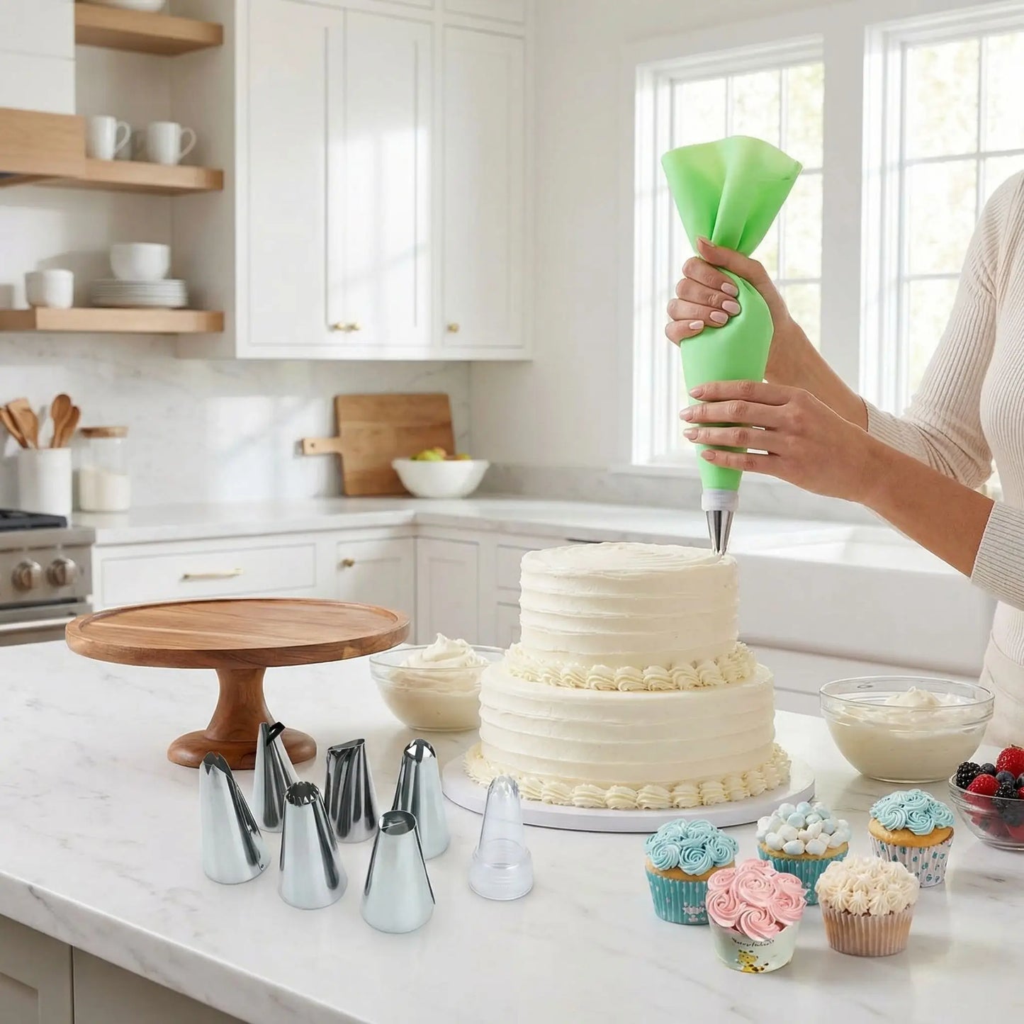 Décoration gâteau avec Poche a douille et embout