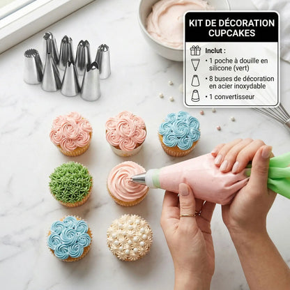 décoration muffin avec Poche a douille et embout