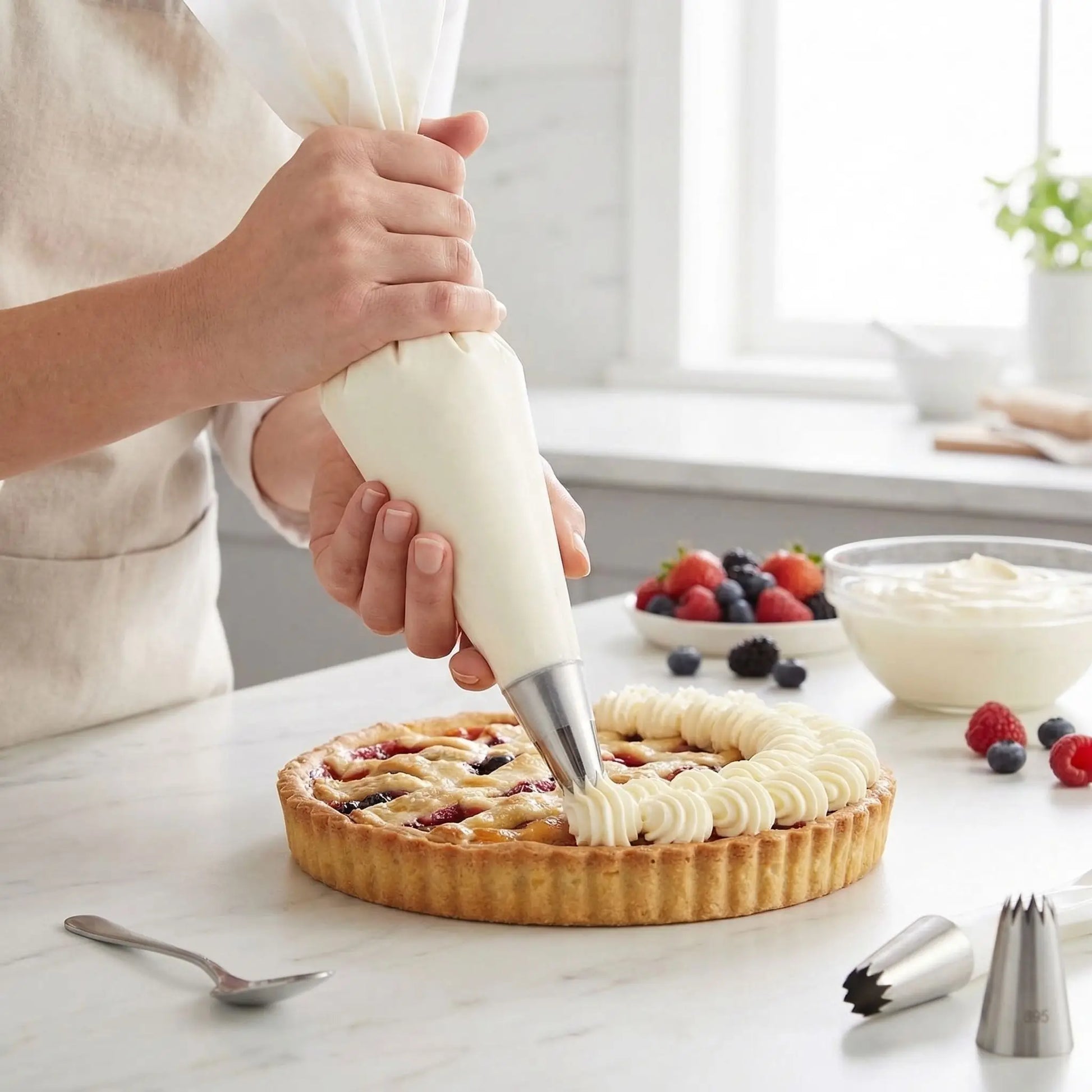 Décoration tarte avec Douille pâtisserie professionnelle