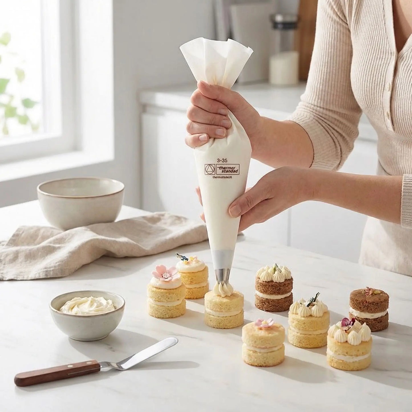 Décoration mini cake avec Poche à douille professionnelle