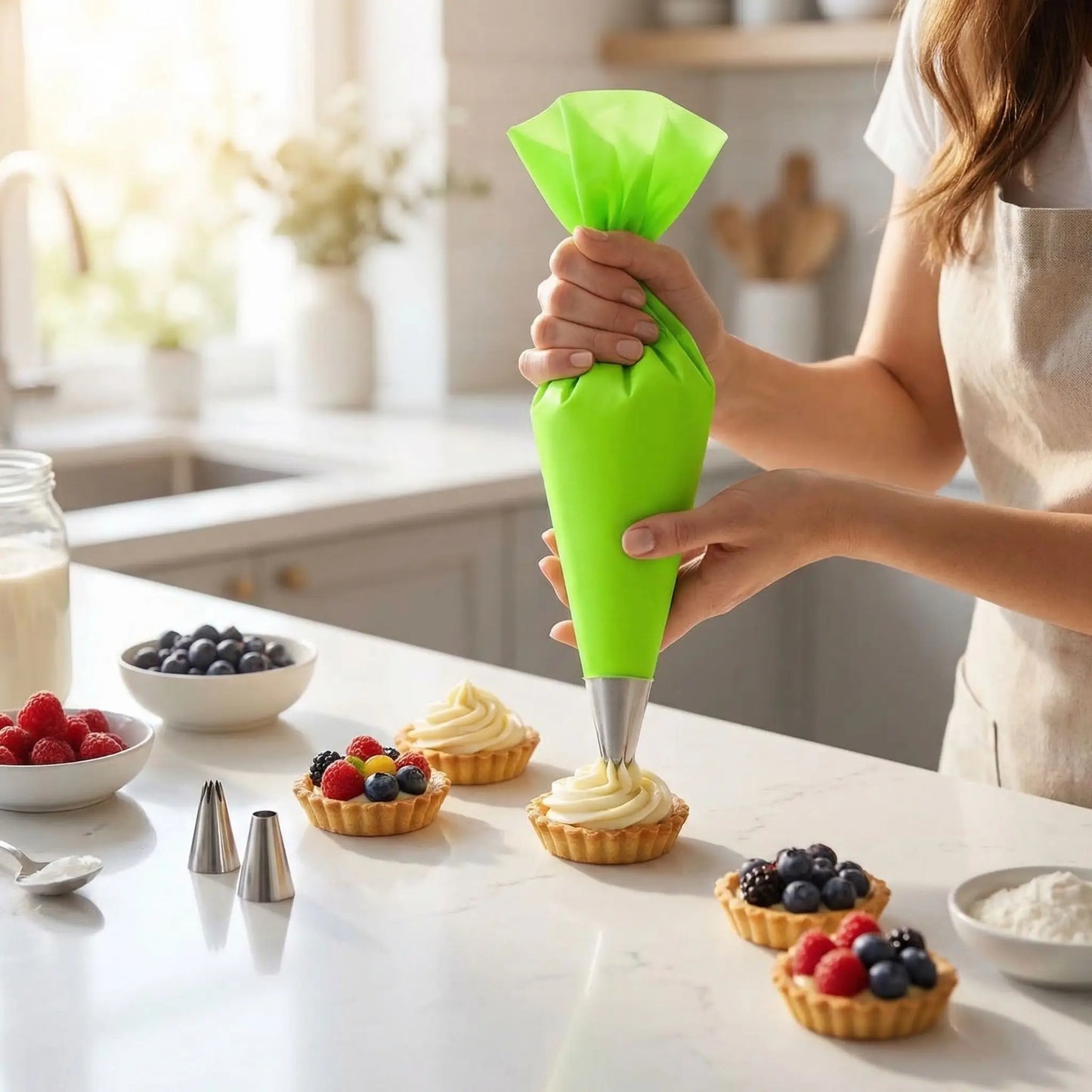 Décoration tartelette avec Poche à douille professionnelle
