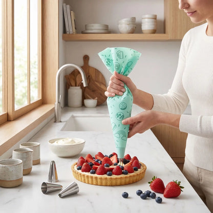 Décoration tarte avec Poche à douille réutilisable