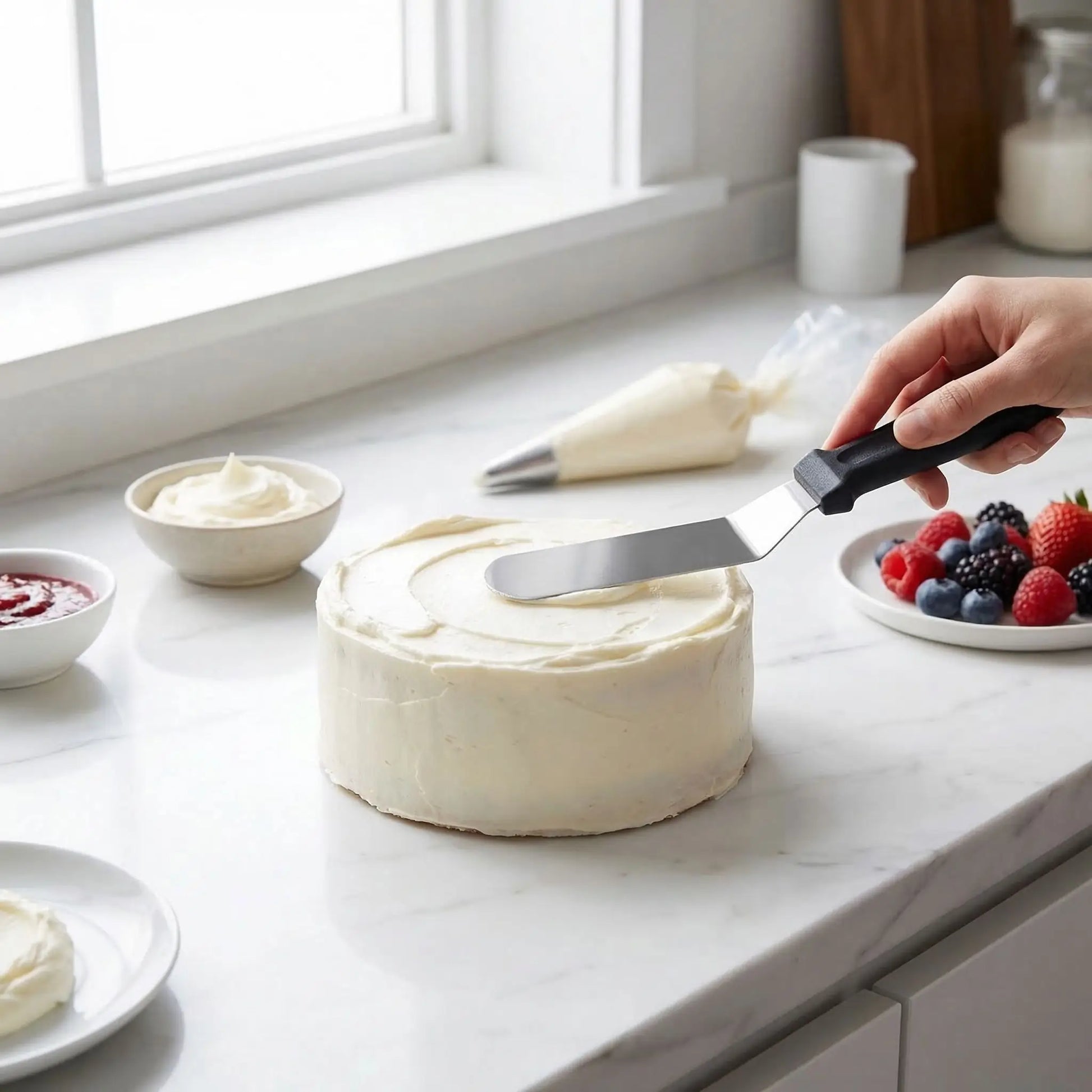 Décoration mini cake avec Spatule Coudée