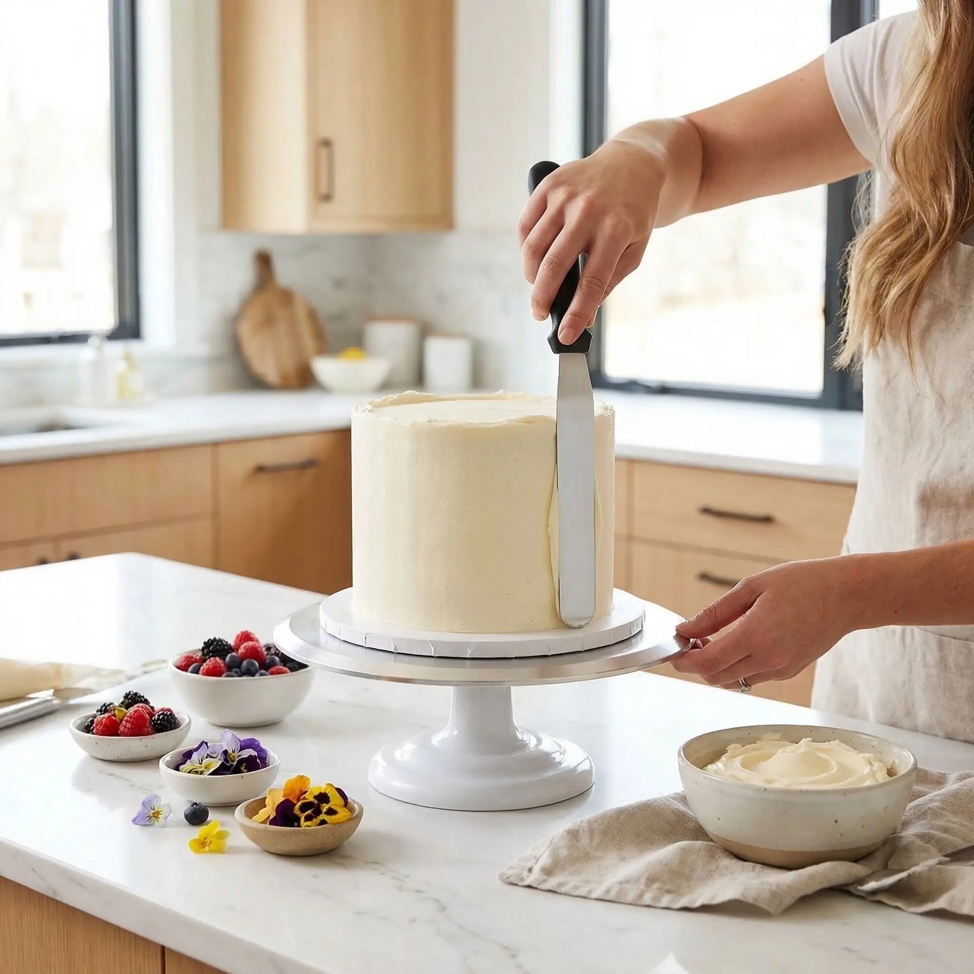Décoration gâteau cake avec Spatule Coudée