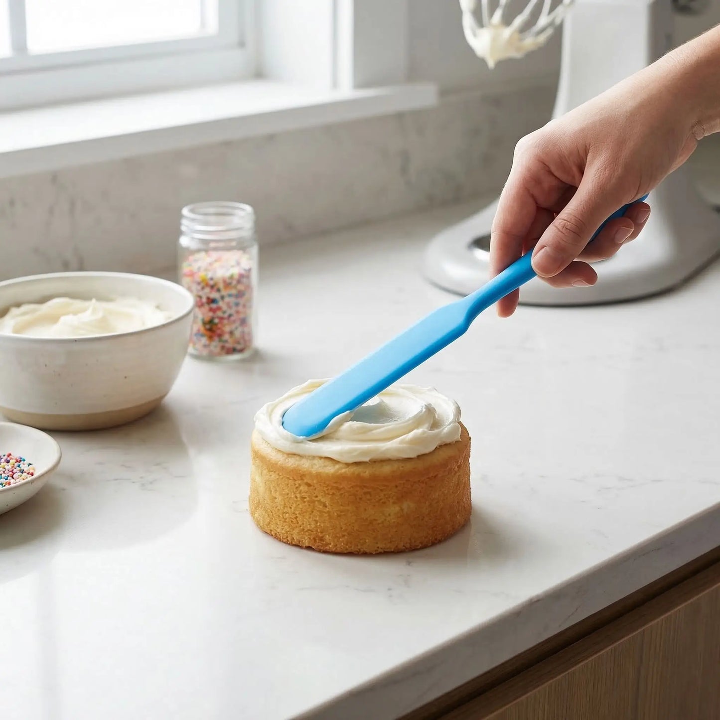 glaçage mini cake avec Spatule en silicone