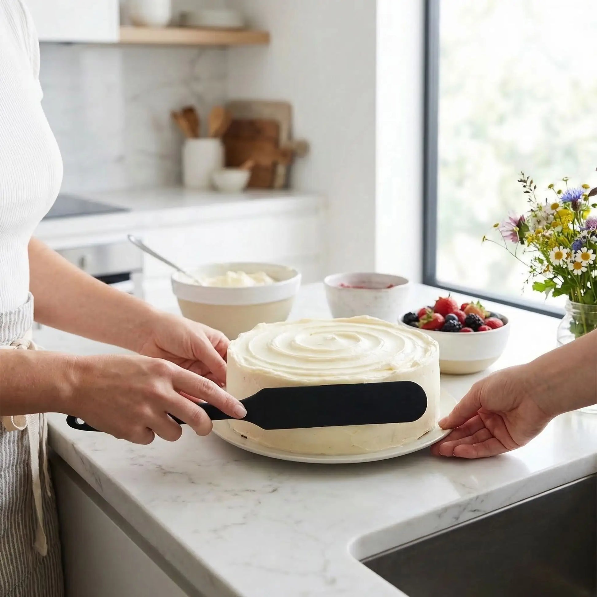 glaçage gâteau avec Spatule en silicone