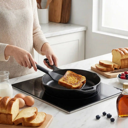 Cuisson pain perdu avec Spatule à Patisserie couleur noir