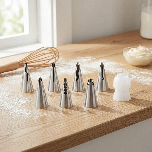 Douille patisserie pro disposé sur table bois
