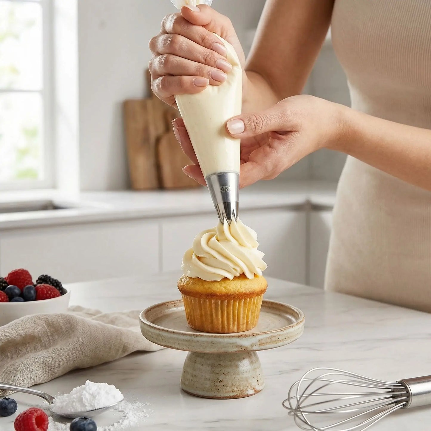 Décoration muffin avec Douille professionnelle dans cuisine 