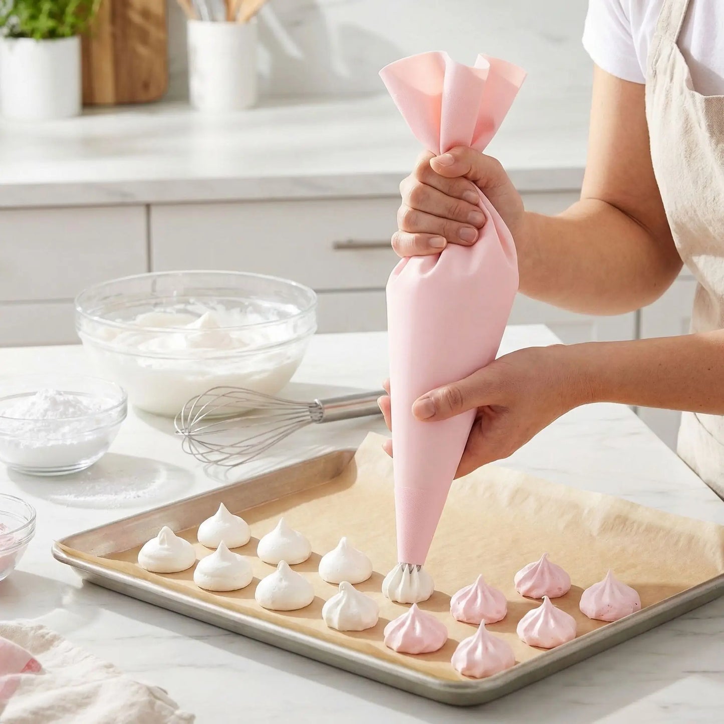 Pochage meringue avec Poche à douille pâtisserie professionnelle