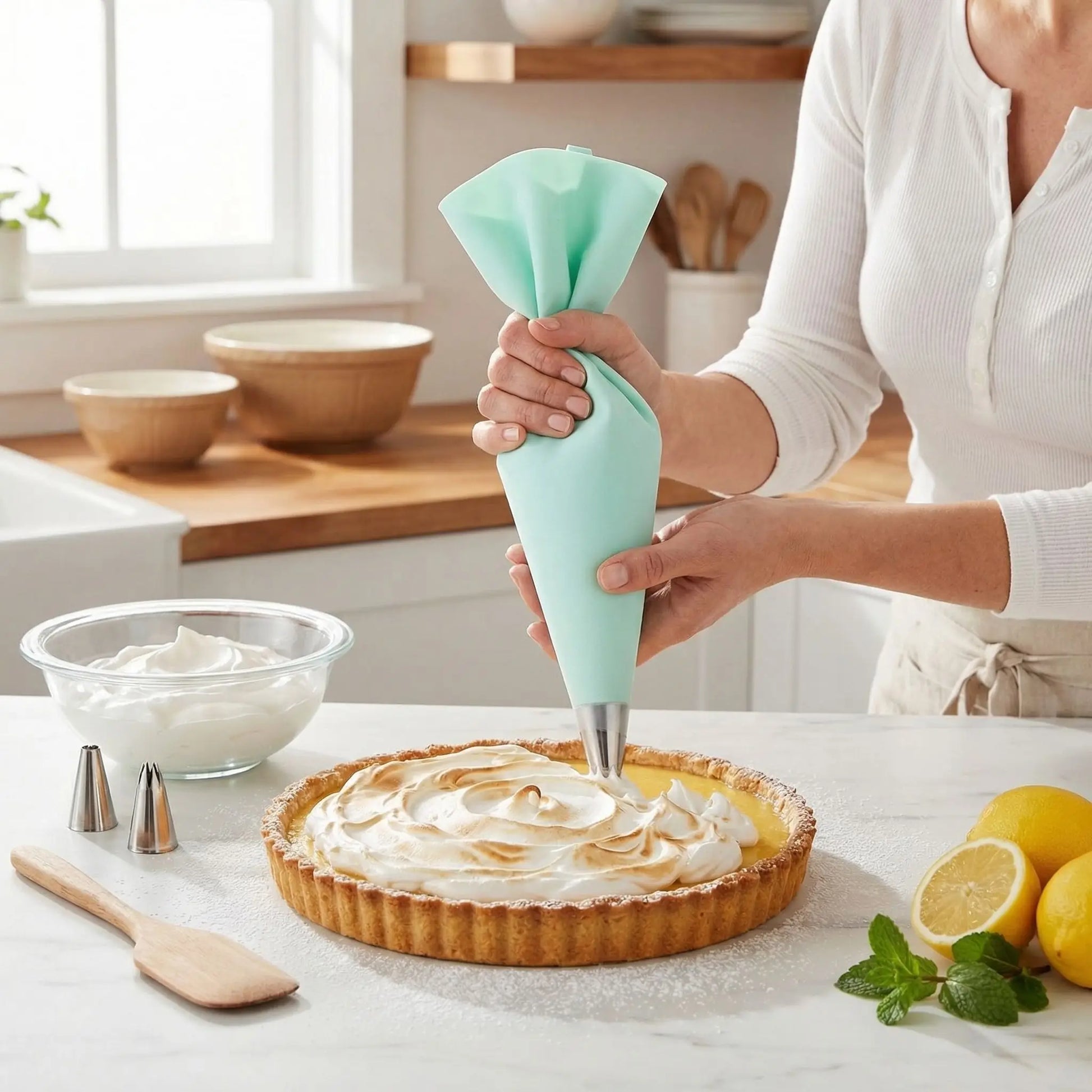 Décoration grande tarte avec Poche douille silicone