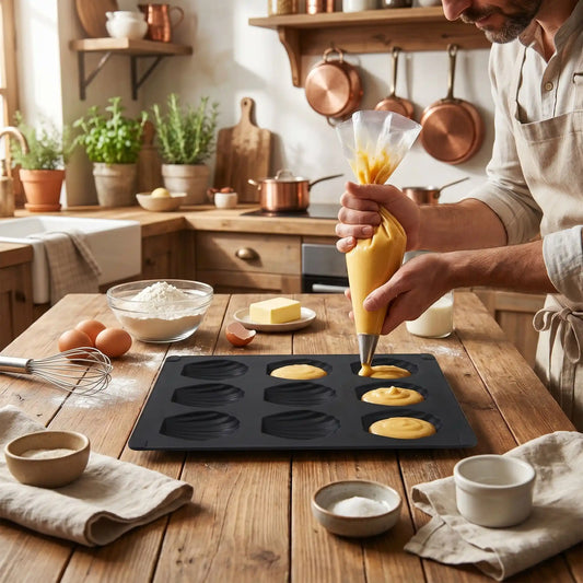 Homme remplis Moule Silicone Madeleine dans cuisine