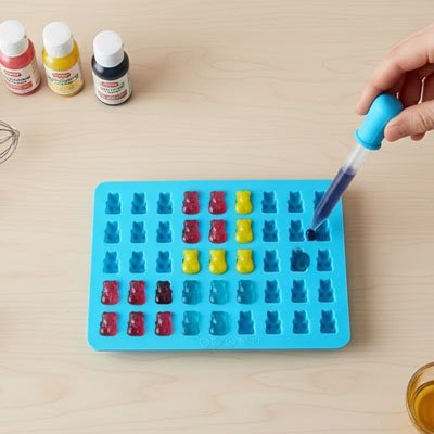 moule à bonbons bleu remplissage pipette compte-goutte précis