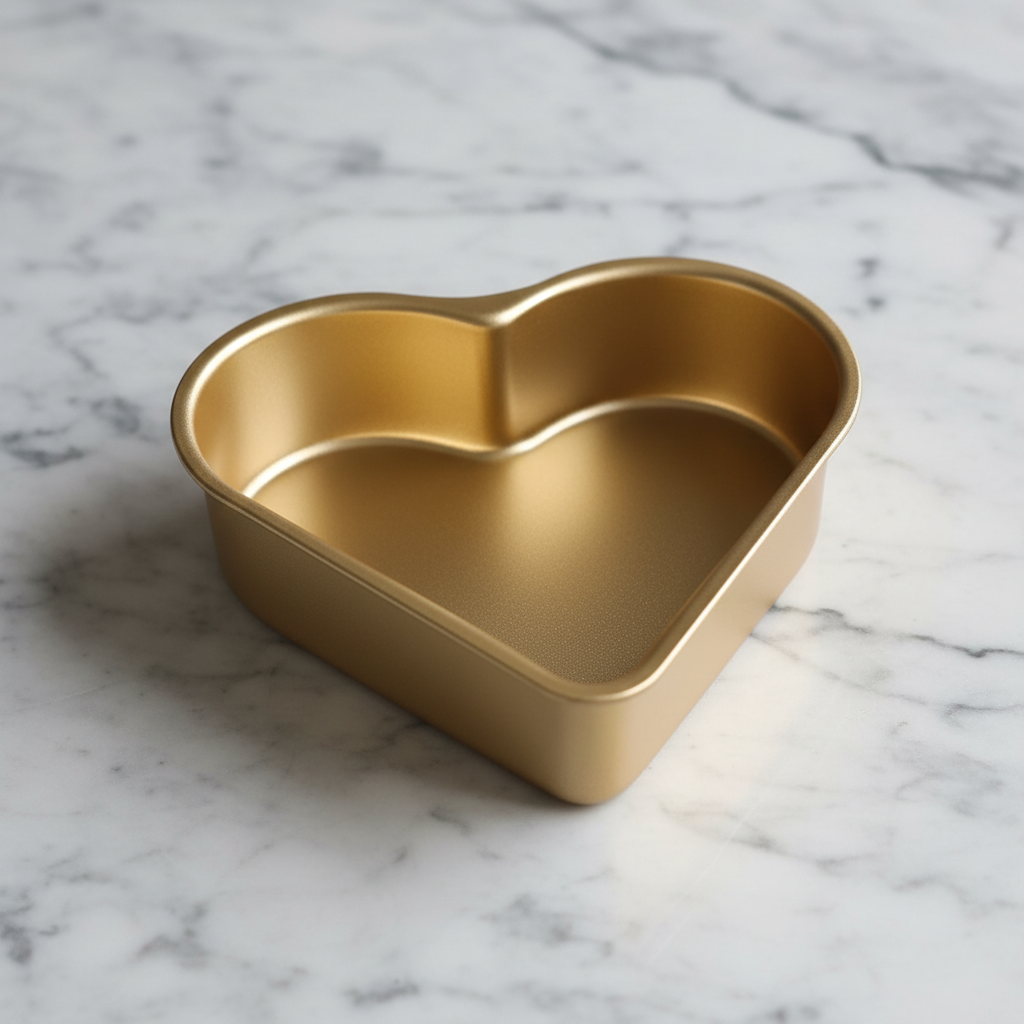 Moule à gateau coeur sur plan travail cuisine