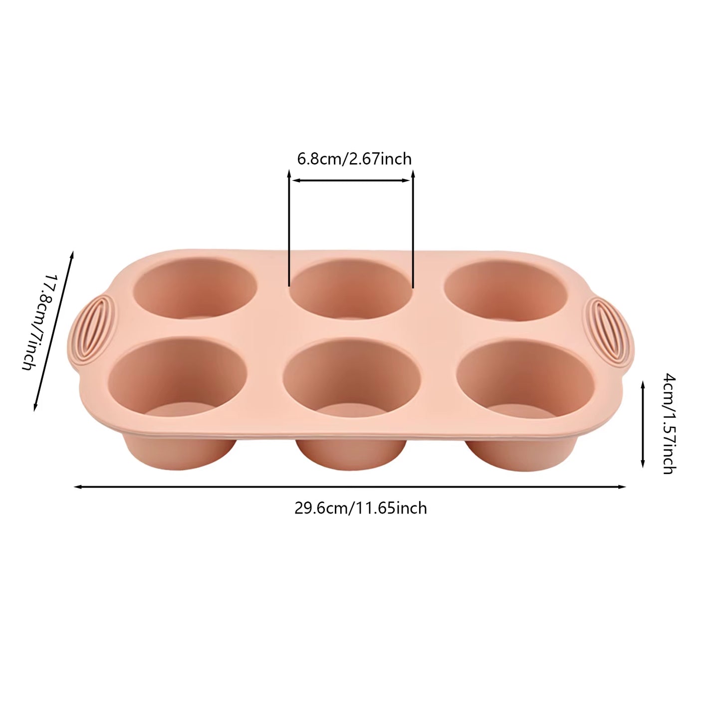 Muffin and cupcake pans rose - rectangle silicone