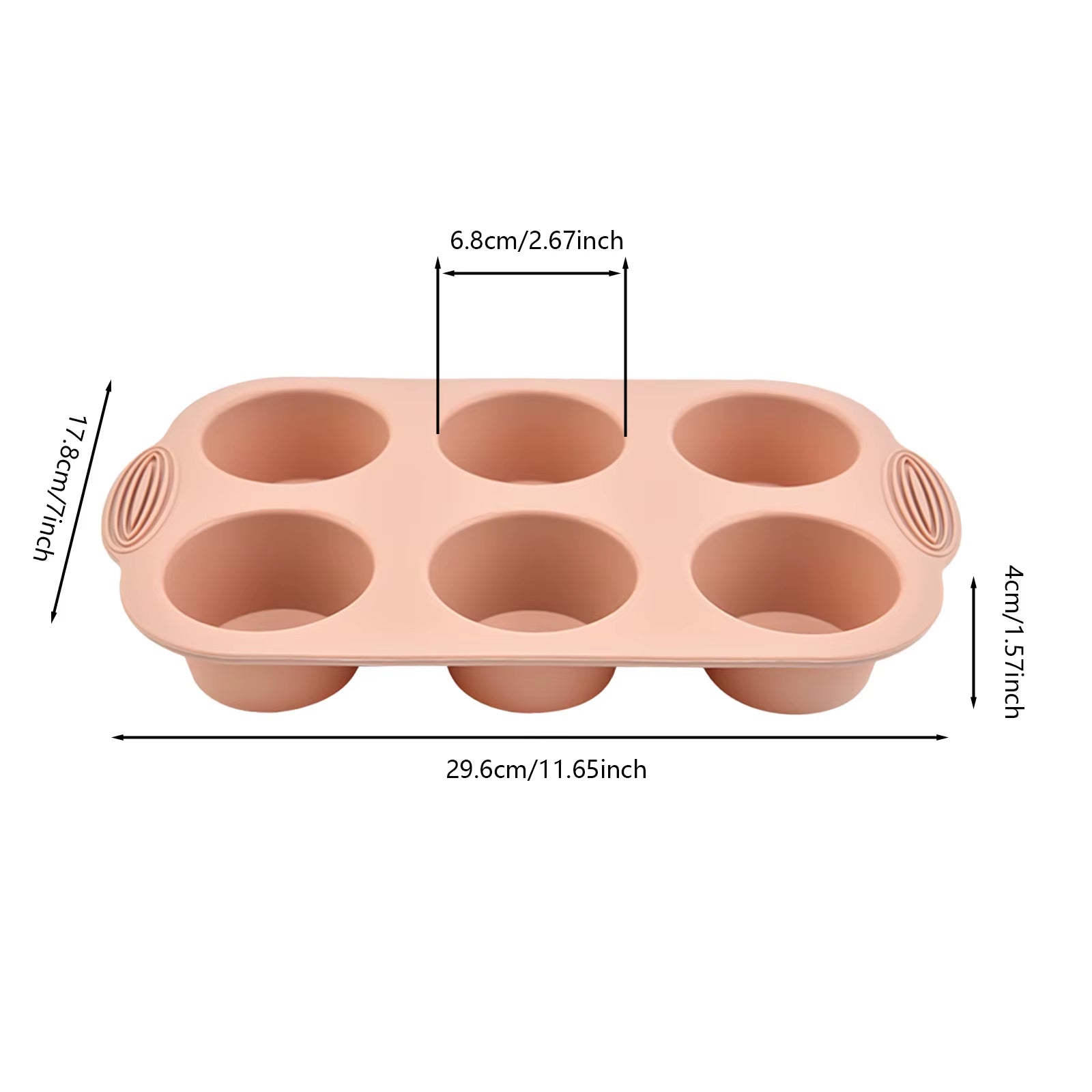 Muffin and cupcake pans rose - rectangle silicone
