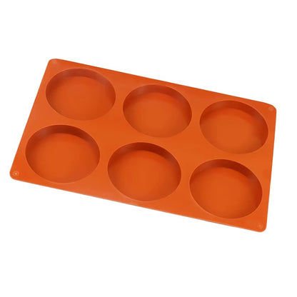 Moule en silicone rond corail 6 cavités antiadhésif flexible