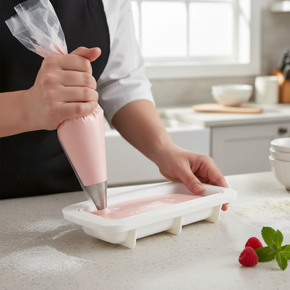 Moule entremet silicone remplis de crème pâtissière