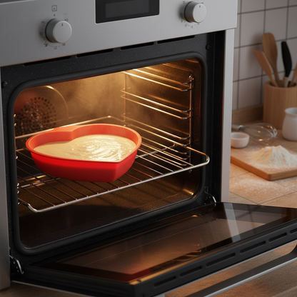Moule Silicone coeur dans four 