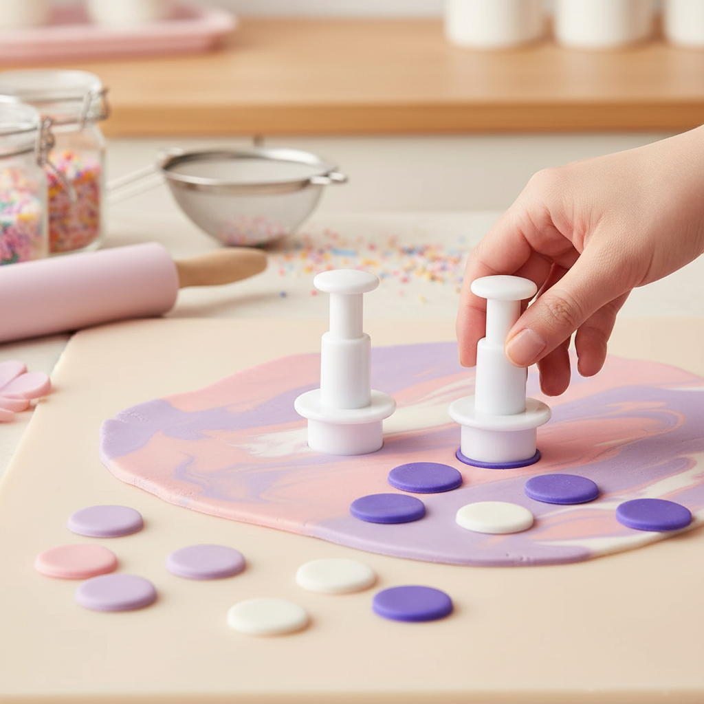 Set 3 Emporte-pièce rond sur fondant coloré