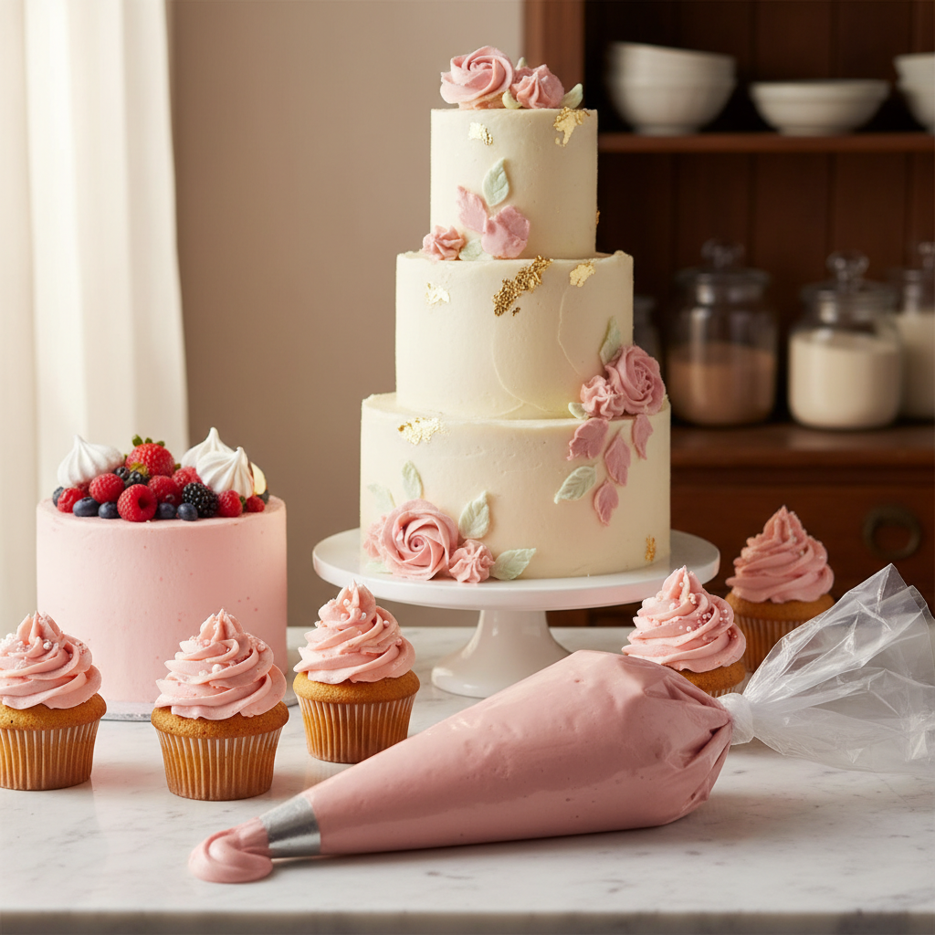 Layer cakes et cupcakes avec Poche à douille jetables