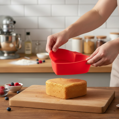 démoulage gâteau forme cœur avec Moule Silicone cœur